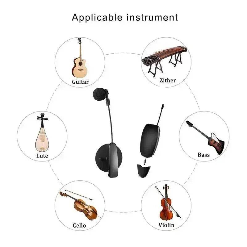 Musical Instrument Portable Suckedd Cup Wireless Microphone Voice Recording Live Show for Guitar Viola Cello Mandolin Violin - GiFTiFY