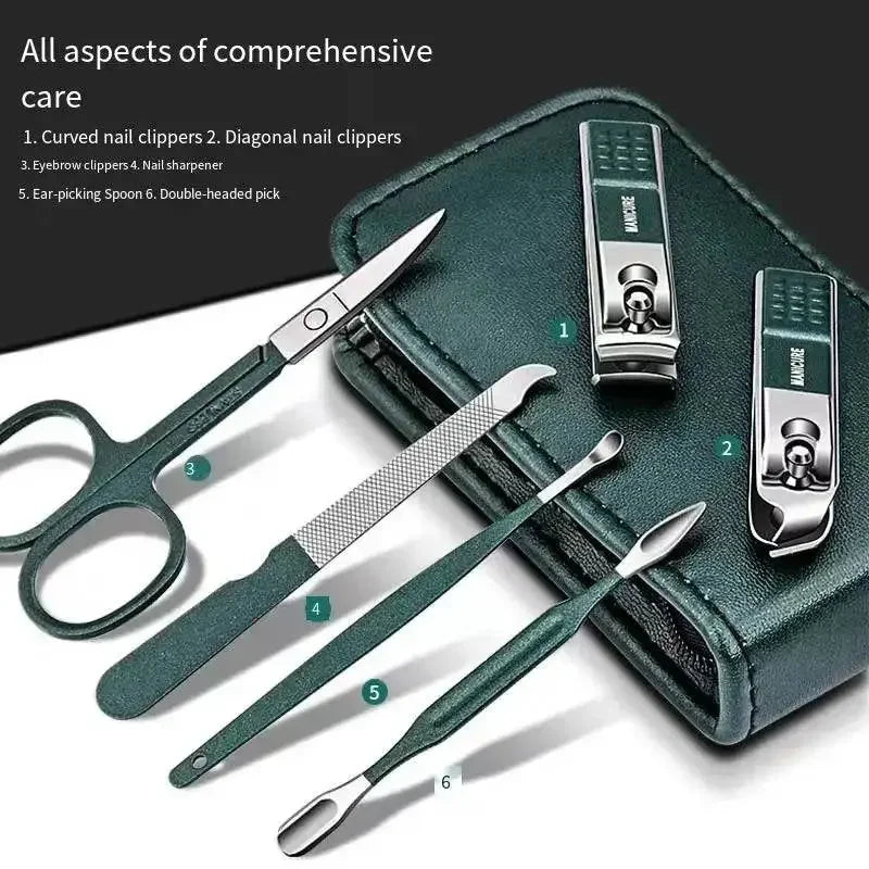 Nail Scissors Set Household High End Mens And Womens Special Nail Clippers Manicure Beauty Tools 6 Piece Portable Household - GiFTiFY
