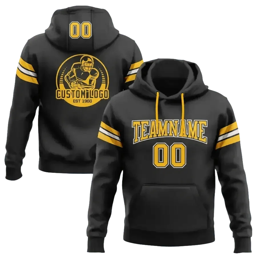 Navy and Gold Football Hoodie 4XL Men - GiFTiFY