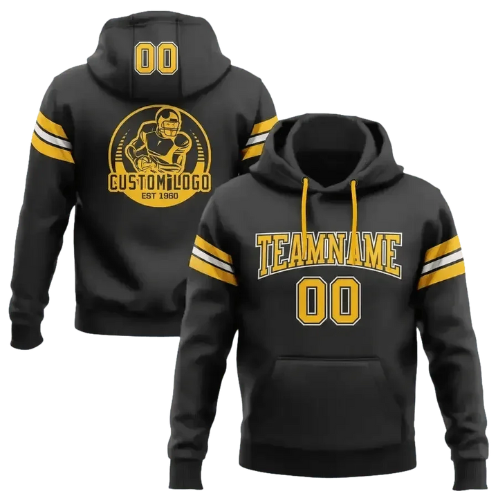 Navy and Gold Football Hoodie 4XL Men - GiFTiFY