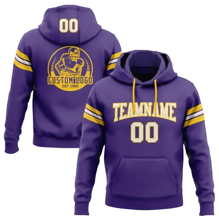 Navy and Gold Football Hoodie 4XL Men - GiFTiFY