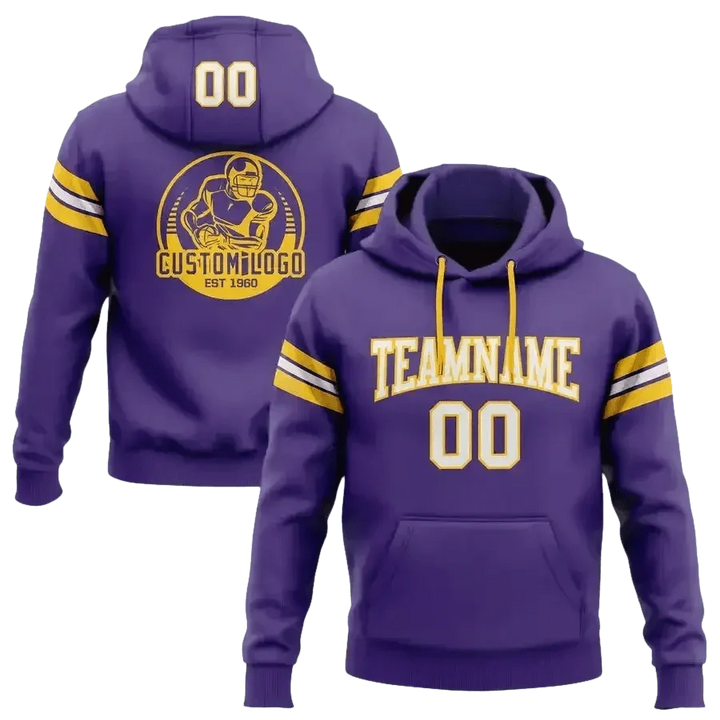 Navy and Gold Football Hoodie 4XL Men - GiFTiFY