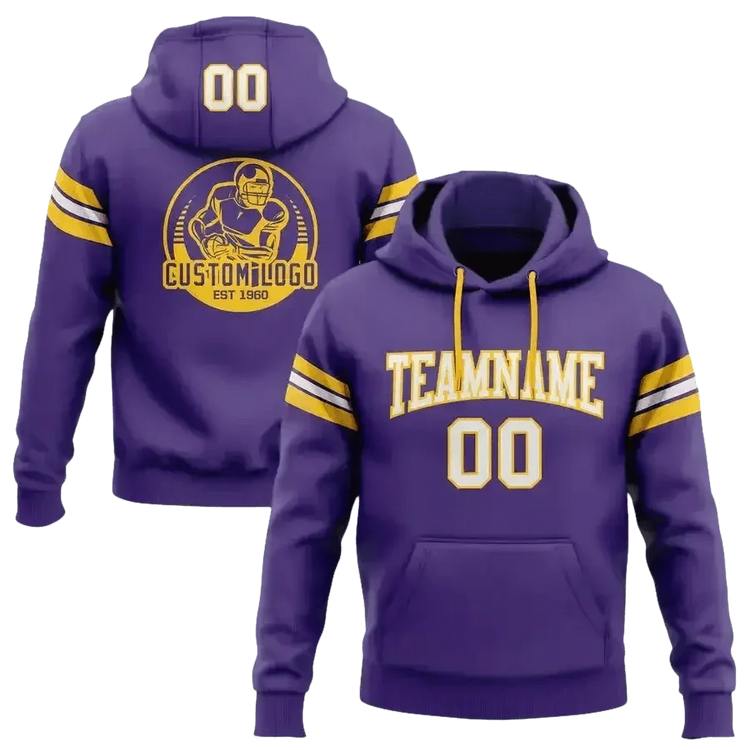 Navy and Gold Football Hoodie 4XL Men - GiFTiFY