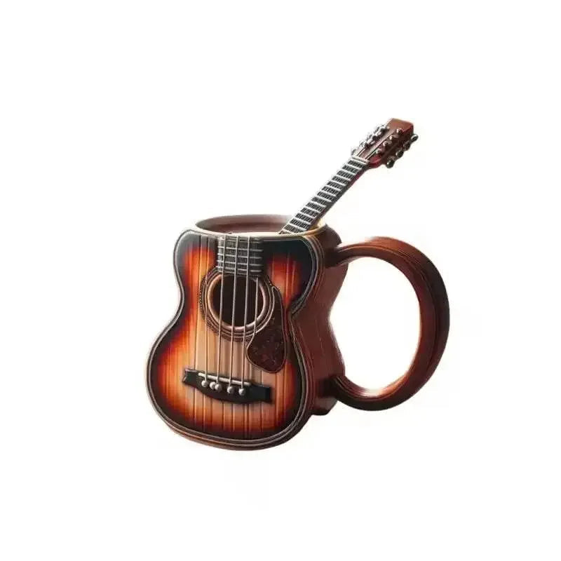 New Creative Musical Instrument Coffee Cup Guitar Pattern Mug Summer And Winter Drink Cup Music Lovers Holiday Gift Musical Instrument Coffee Cup by Dropshee / Intocountry Store