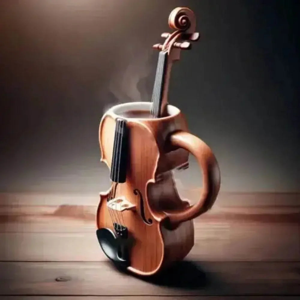 New Creative Musical Instrument Coffee Cup Guitar Pattern Mug Summer And Winter Drink Cup Music Lovers Holiday Gift Musical Instrument Coffee Cup by Dropshee / Intocountry Store