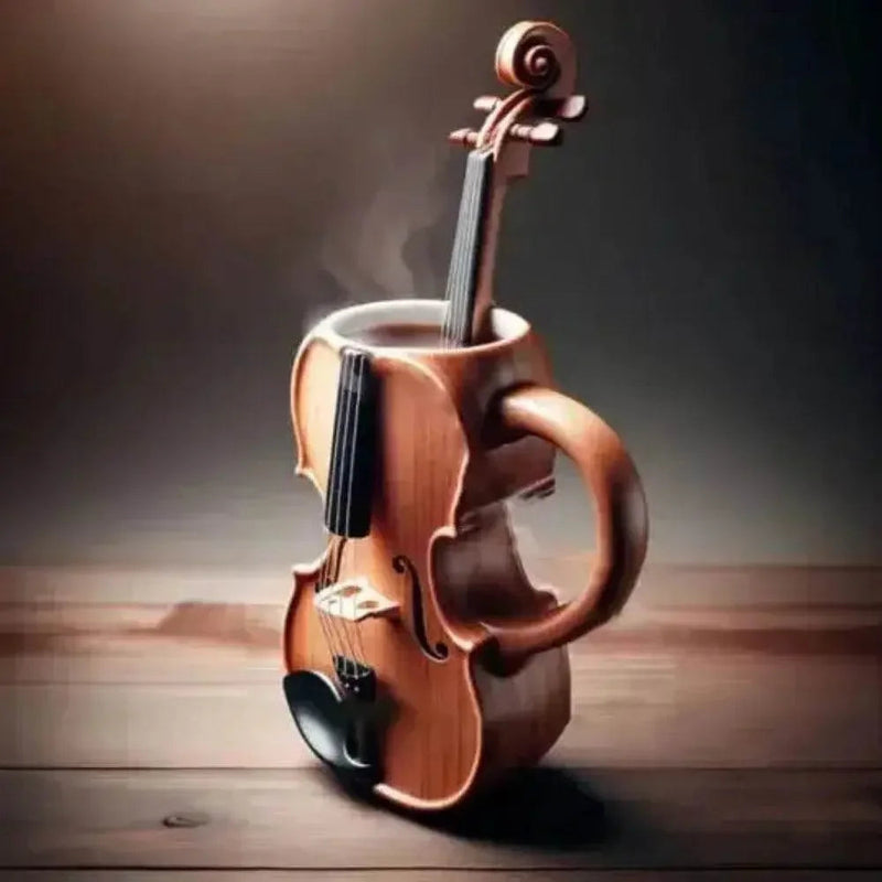 New Creative Musical Instrument Coffee Cup Guitar Pattern Mug Summer And Winter Drink Cup Music Lovers Holiday Gift Musical Instrument Coffee Cup by Dropshee / Intocountry Store