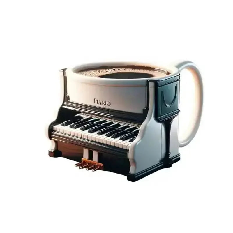 New Creative Musical Instrument Coffee Cup Guitar Pattern Mug Summer And Winter Drink Cup Music Lovers Holiday Gift Musical Instrument Coffee Cup by Dropshee / Intocountry Store