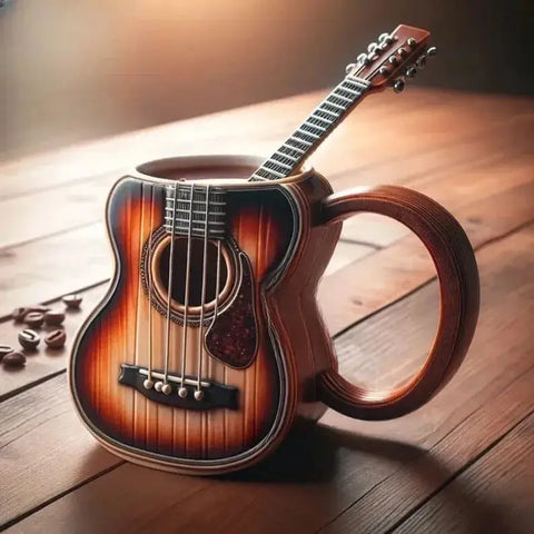 New Creative Musical Instrument Coffee Cup Guitar Pattern Mug Summer And Winter Drink Cup Music Lovers Holiday GiftGuitar Pattern Mug,Holiday Gift,Music Lovers,New Creative Musical Instrument Coffee Cup,Summer And Winter Drink Cup
