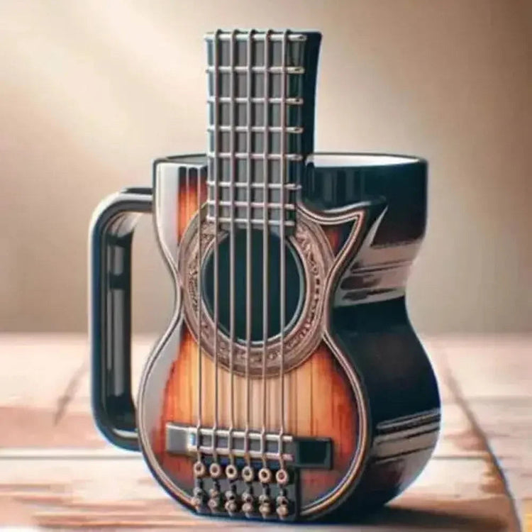 New Creative Musical Instrument Coffee Cup Guitar Pattern Mug Summer And Winter Drink Cup Music Lovers Holiday Gift - GiFTiFY