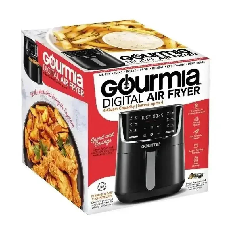 New Gourmia 4-Quart Digital Air Fryer with 12 One-Touch Presets Air Fryer by DSERS