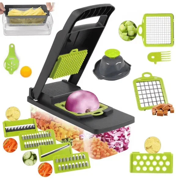 14 in 1 Multifunctional Vegetable Onion Manual Chopper Food Kitchen - GiFTiFY