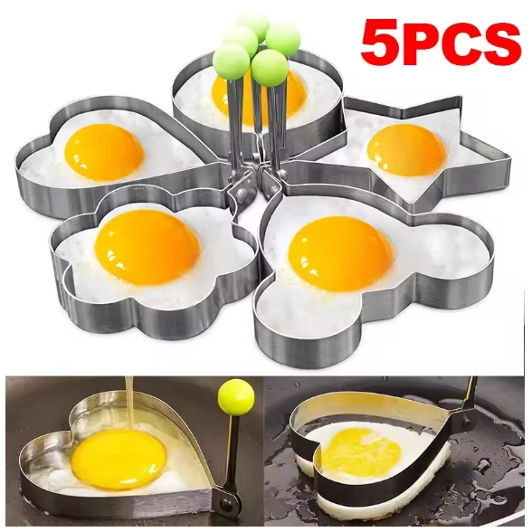 New Stainless Steel Fried Egg Mold Heart Pancake Maker Breakfast Baking