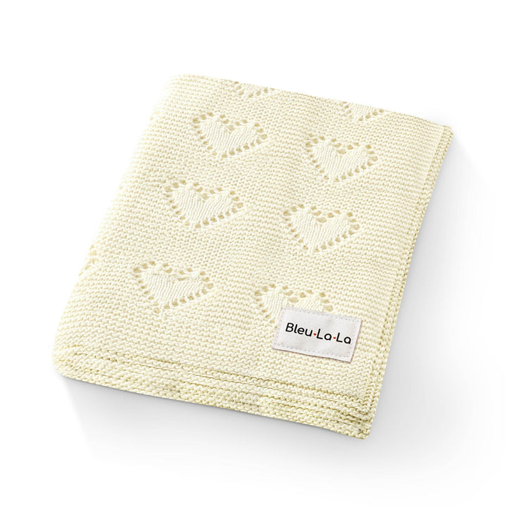 100% Cotton Luxury Knit Heart Swaddle Baby Blanket - GiFTiFY