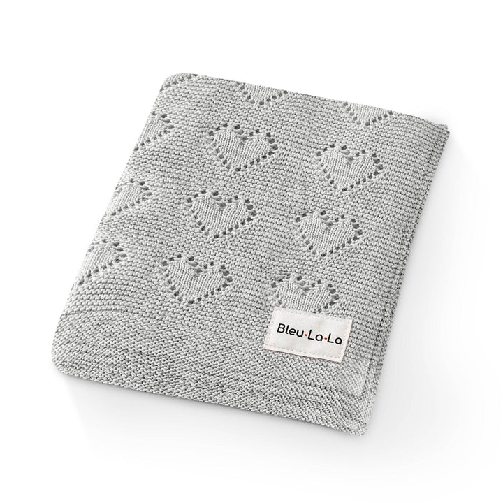 100% Cotton Luxury Knit Heart Swaddle Baby Blanket - GiFTiFY