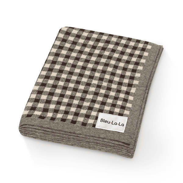 Checkered Knit Baby Blanket - GiFTiFY