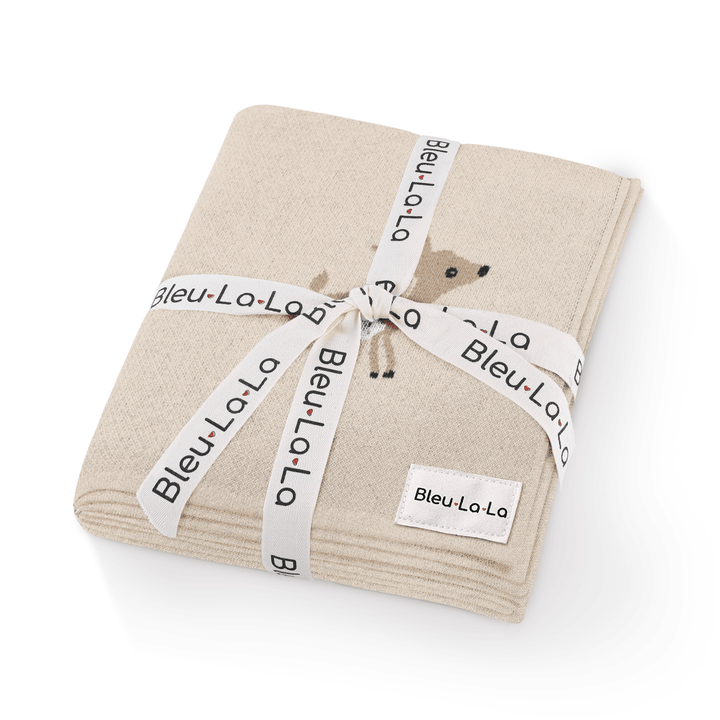 Luxury Cotton Deer Knit Swaddle Baby Blanket - GiFTiFY