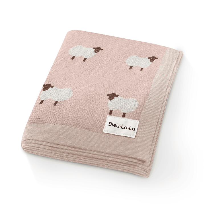 Sheep Knit Receiving Baby Blanket - GiFTiFY