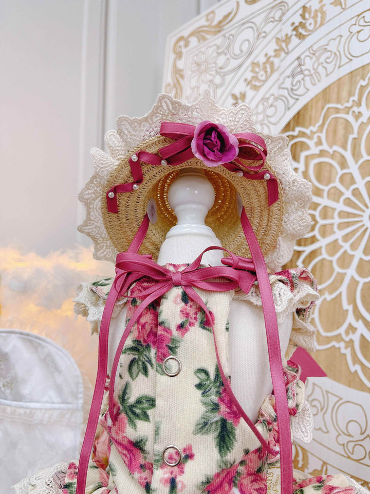 High quality Rosé Blossom Couture Dog Dress & Hat Set - GiFTiFY