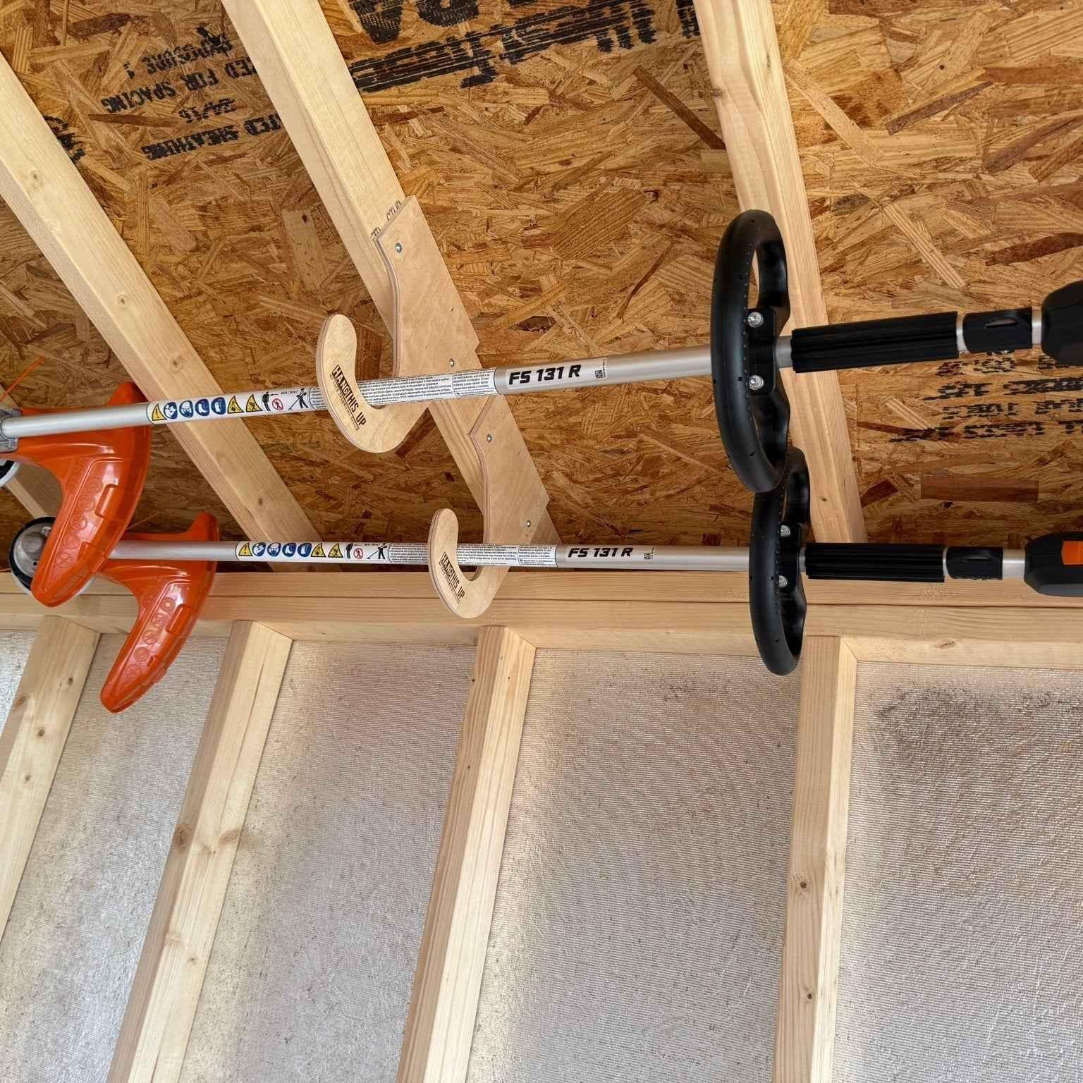 Overhead Weed Wacker Storage Hook – Ceiling Mount for Weed Eaters & Tools