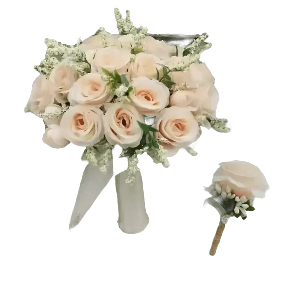 Peach Rose Wedding Bouquet - GiFTiFY