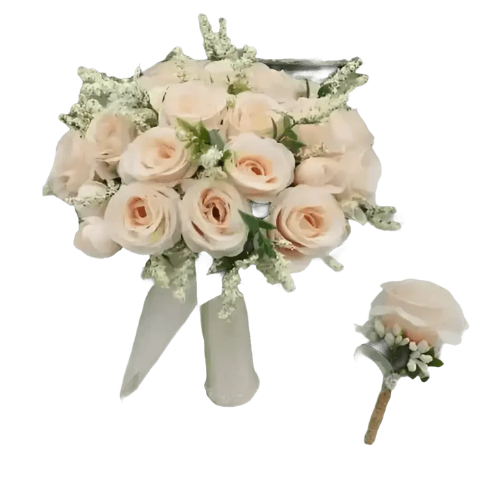 Peach Rose Wedding Bouquet - GiFTiFY