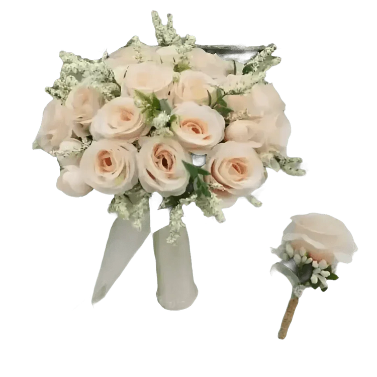 Peach Rose Wedding Bouquet - GiFTiFY