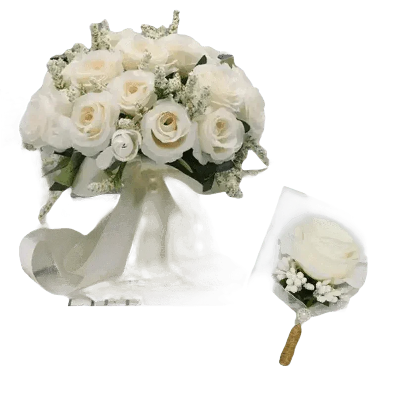 Peach Rose Wedding Bouquet - GiFTiFY