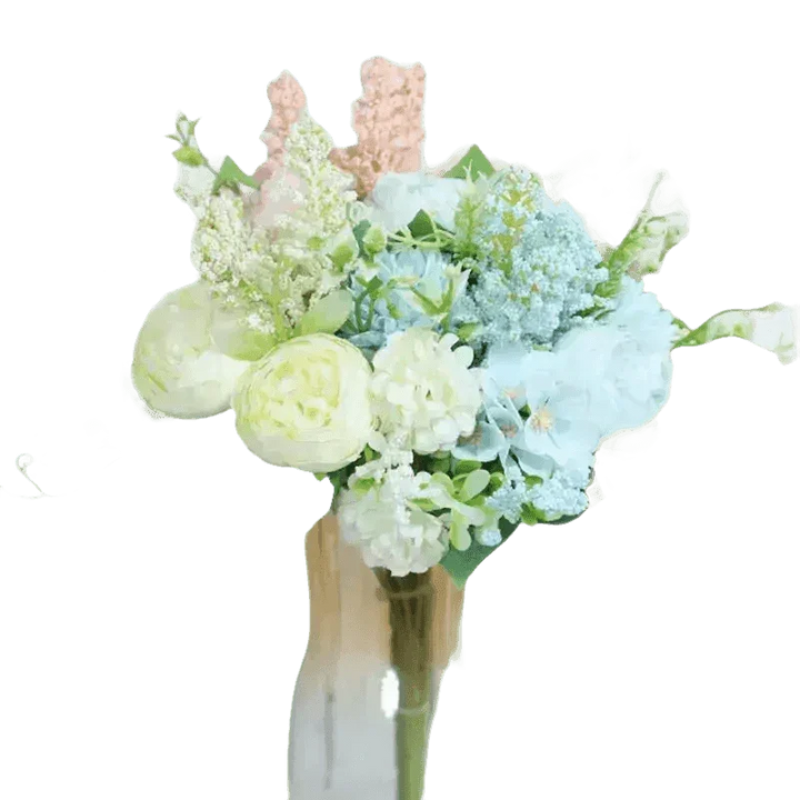 Peach Pink Roses Artificial Flowers Vase - GiFTiFY