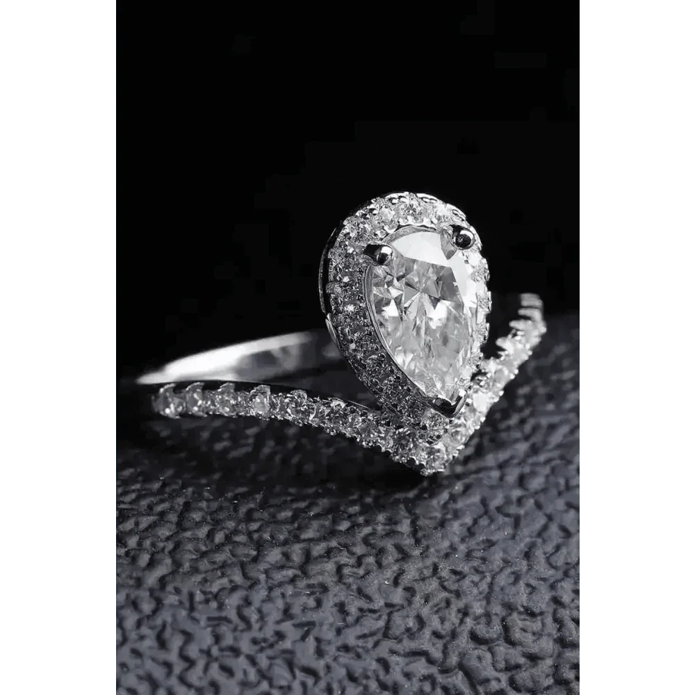 Pear Diamond Ring Teardrop Moissanite Ring Moissanite Teardrop Ring Picture Carat Moissanite Teardrop Ring - GiFTiFY