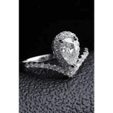 Pear Diamond Ring Teardrop Moissanite Ring Moissanite Teardrop Ring Picture Carat Moissanite Teardrop Ring - GiFTiFY