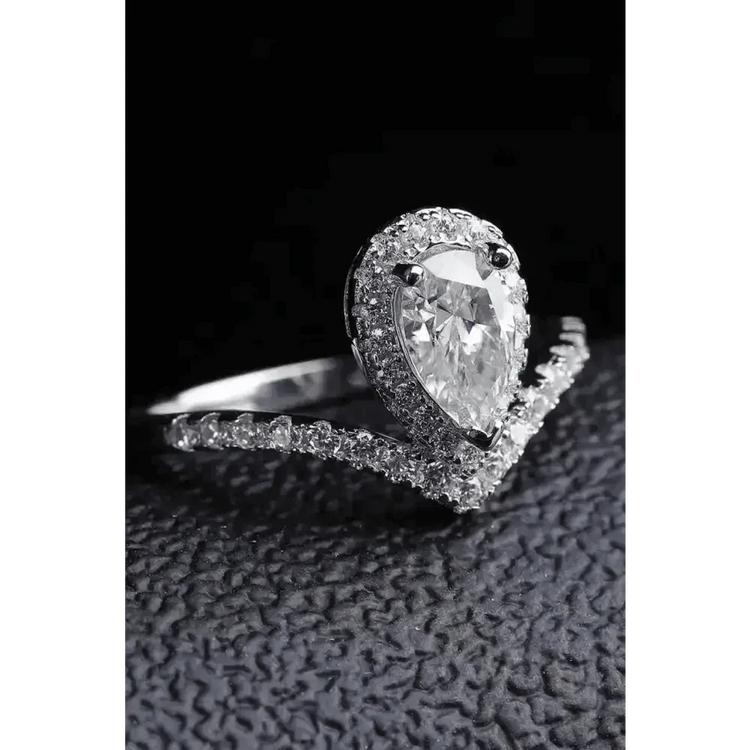 Pear Diamond Ring Teardrop Moissanite Ring Moissanite Teardrop Ring Picture Carat Moissanite Teardrop Ring - GiFTiFY