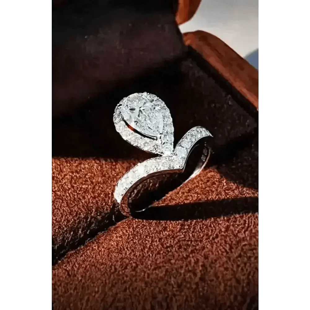 Pear Diamond Ring Teardrop Moissanite Ring Moissanite Teardrop Ring Picture Carat Moissanite Teardrop Ring - GiFTiFY