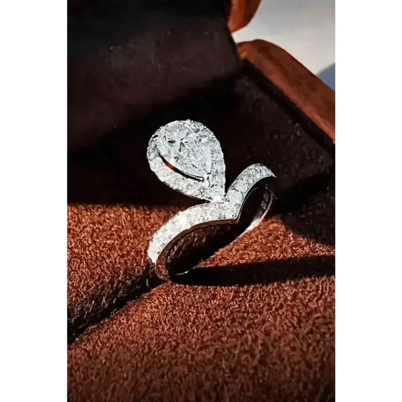 Pear Diamond Ring Teardrop Moissanite Ring Moissanite Teardrop Ring Picture Carat Moissanite Teardrop Ring Jewlery by Trendsi