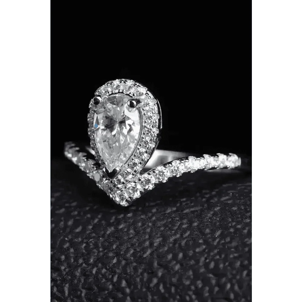 Pear Diamond Ring Teardrop Moissanite Ring Moissanite Teardrop Ring Picture Carat Moissanite Teardrop Ring - GiFTiFY