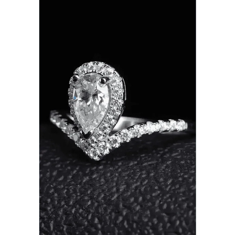 Pear Diamond Ring Teardrop Moissanite Ring Moissanite Teardrop Ring Picture Carat Moissanite Teardrop Ring - GiFTiFY