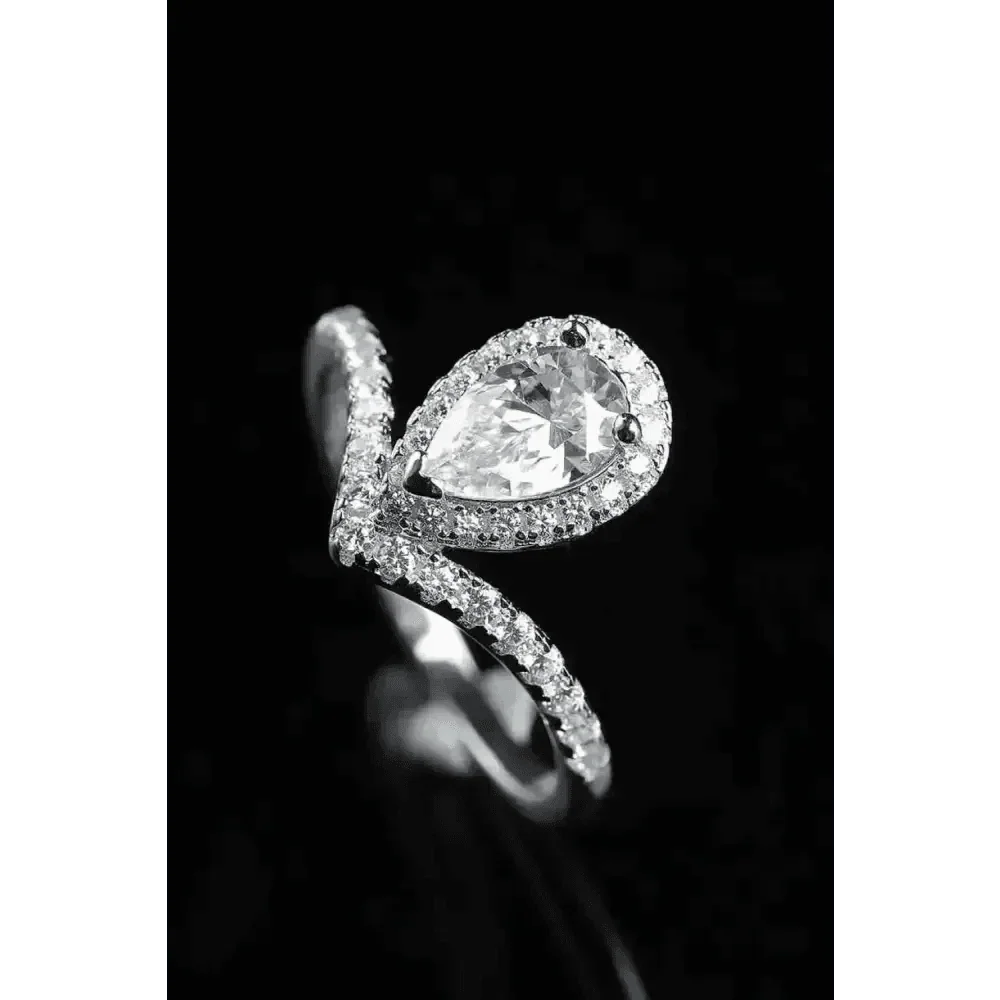Pear Diamond Ring Teardrop Moissanite Ring Moissanite Teardrop Ring Picture Carat Moissanite Teardrop Ring - GiFTiFY