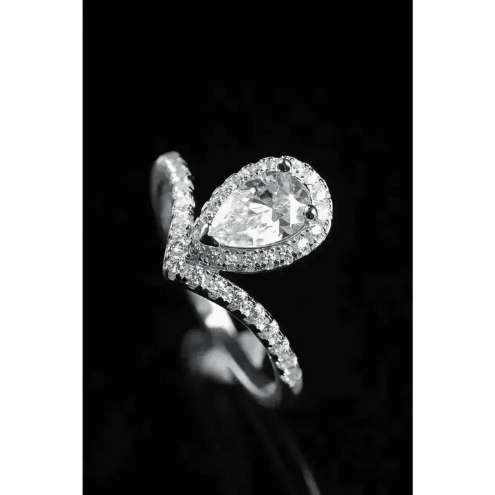 Pear Diamond Ring Teardrop Moissanite Ring Moissanite Teardrop Ring Picture Carat Moissanite Teardrop Ring - GiFTiFY
