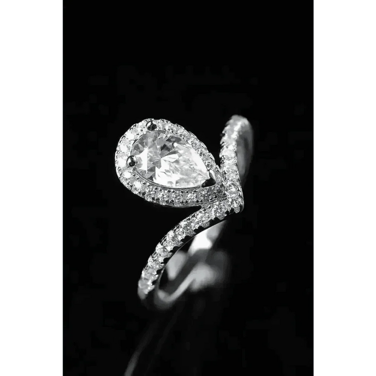 Pear Diamond Ring Teardrop Moissanite Ring Moissanite Teardrop Ring Picture Carat Moissanite Teardrop Ring - GiFTiFY