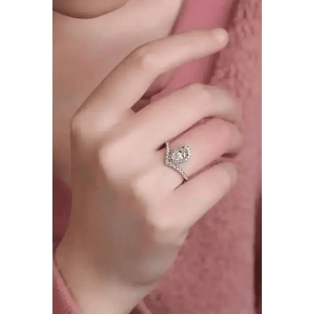 Pear Diamond Ring Teardrop Moissanite Ring Moissanite Teardrop Ring Picture Carat Moissanite Teardrop Ring - GiFTiFY