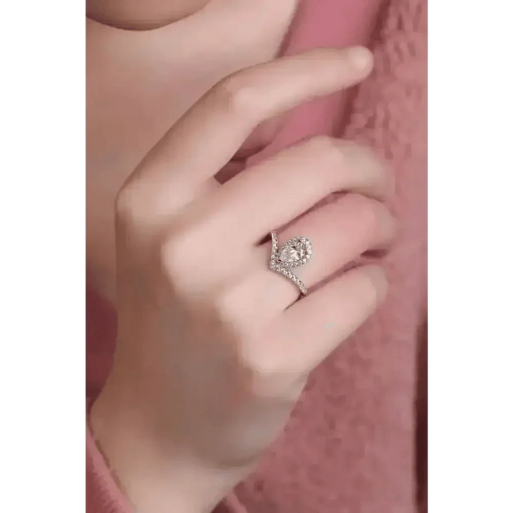 Pear Diamond Ring Teardrop Moissanite Ring Moissanite Teardrop Ring Picture Carat Moissanite Teardrop Ring - GiFTiFY