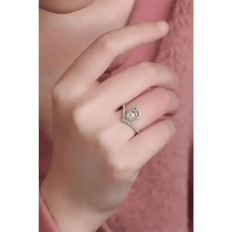 Pear Diamond Ring Teardrop Moissanite Ring Moissanite Teardrop Ring Picture Carat Moissanite Teardrop Ring - GiFTiFY