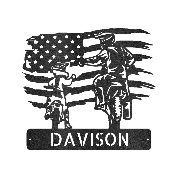 Personalized Motocross Metal Sign – Custom Father and Son Gift, Motocross Family Decor - GiFTiFY
