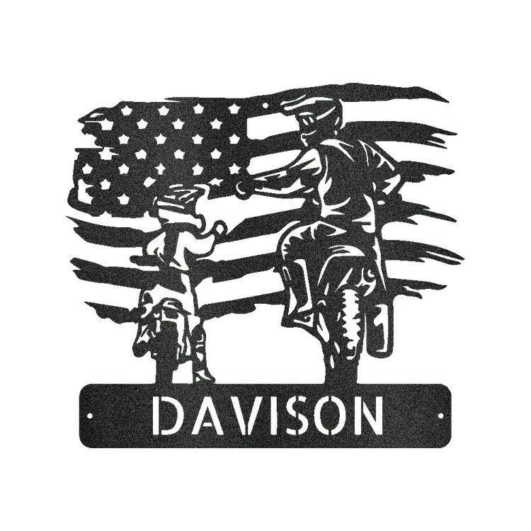 Personalized Motocross Metal Sign – Custom Father and Son Gift, Motocross Family Decor - GiFTiFY