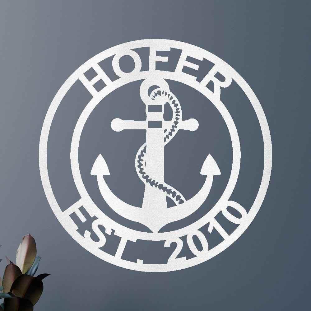 Anchor Family Name Personalized Gifts - Custom Metal Sign - GiFTiFY