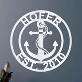 Anchor Family Name Personalized Gifts - Custom Metal Sign - GiFTiFY