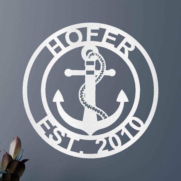 Anchor Family Name Personalized Gifts - Custom Metal Sign - GiFTiFY