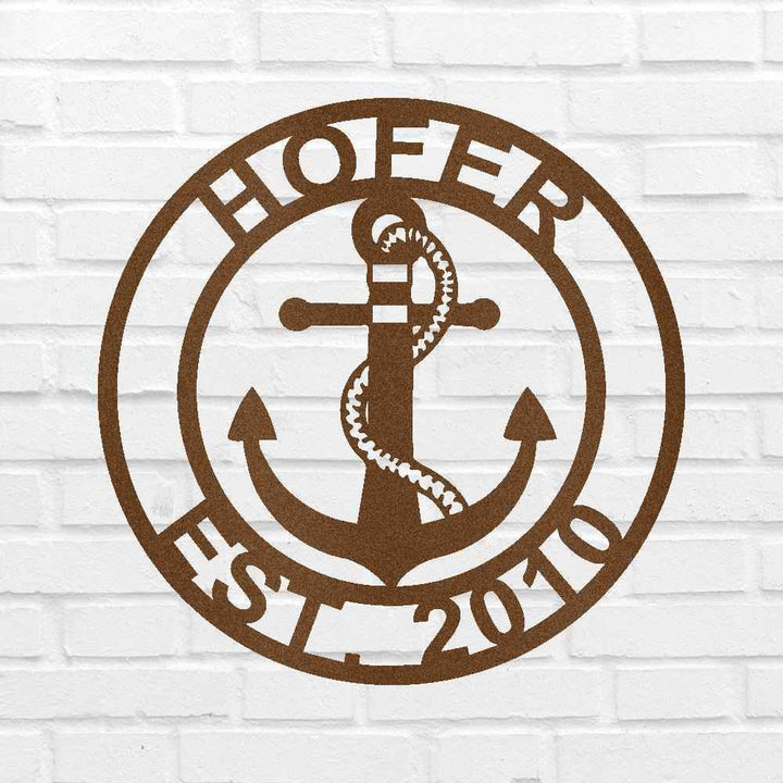 Anchor Family Name Personalized Gifts - Custom Metal Sign - GiFTiFY