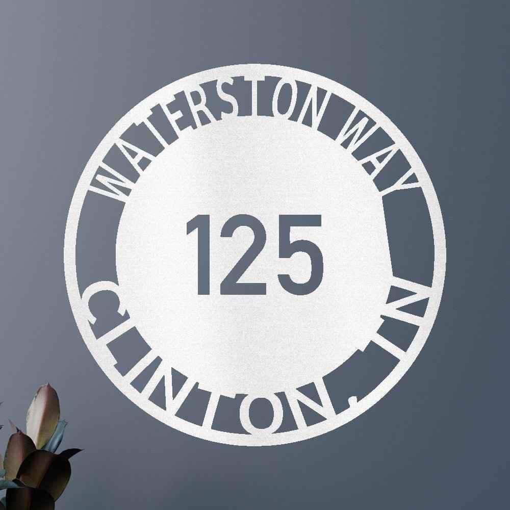 Bold Circle Home Address Personalized Gifts - Custom Metal Sign - GiFTiFY