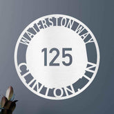 Bold Circle Home Address Personalized Gifts - Custom Metal Sign - GiFTiFY