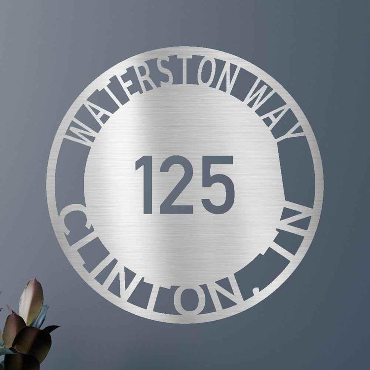 Bold Circle Home Address Personalized Gifts - Custom Metal Sign - GiFTiFY